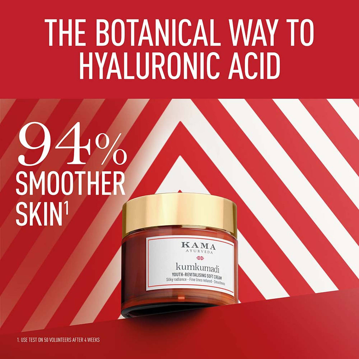 Kama Ayurveda Kumkumadi Youth Revitalising Soft Cream jar showing creamy texture for uneven skin and dark spot reduction