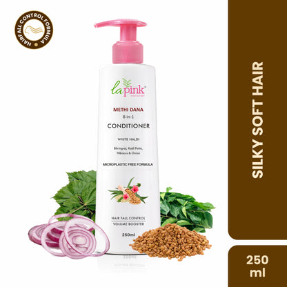 La Pink Methi Dana 8-In-1 Hair Fall Control Conditioner - Reduces Hair Breakage & Split-Ends
