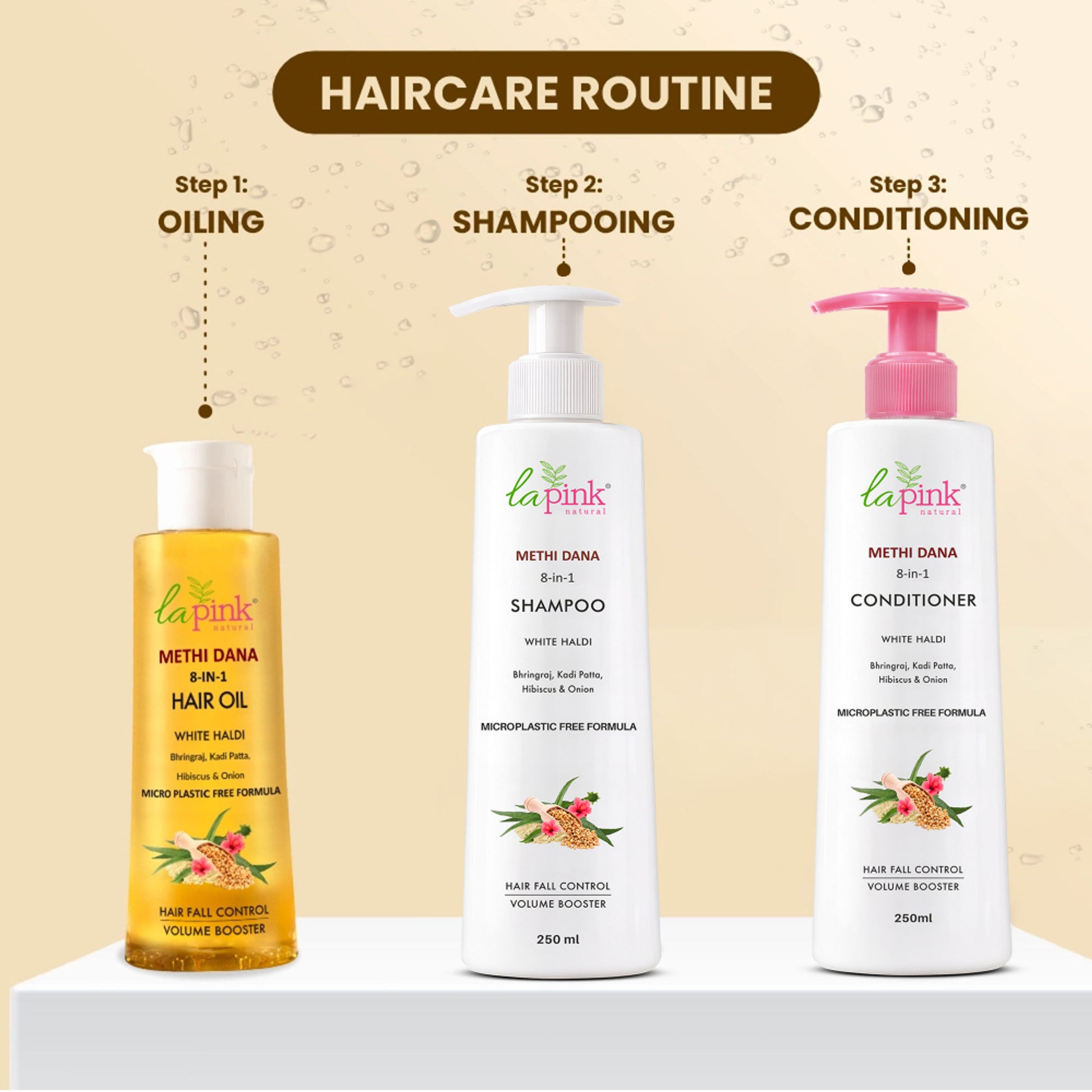 La Pink Methi Dana 8-In-1 Hair Fall Control Conditioner - Reduces Hair Breakage & Split-Ends