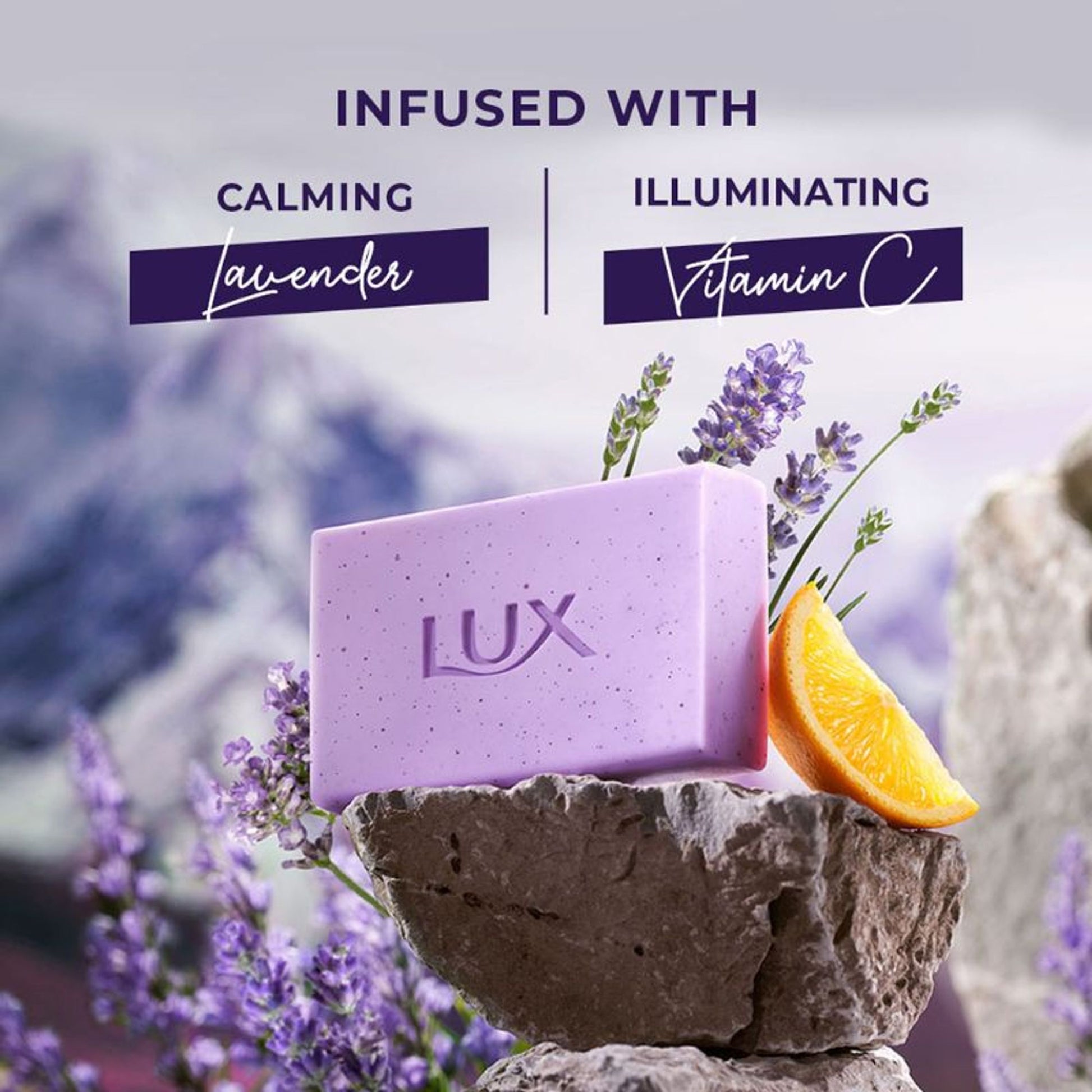 Lux Essence Of Himalayas Lavender & Vitamin C Exfoliating Soap - Pack Of 5