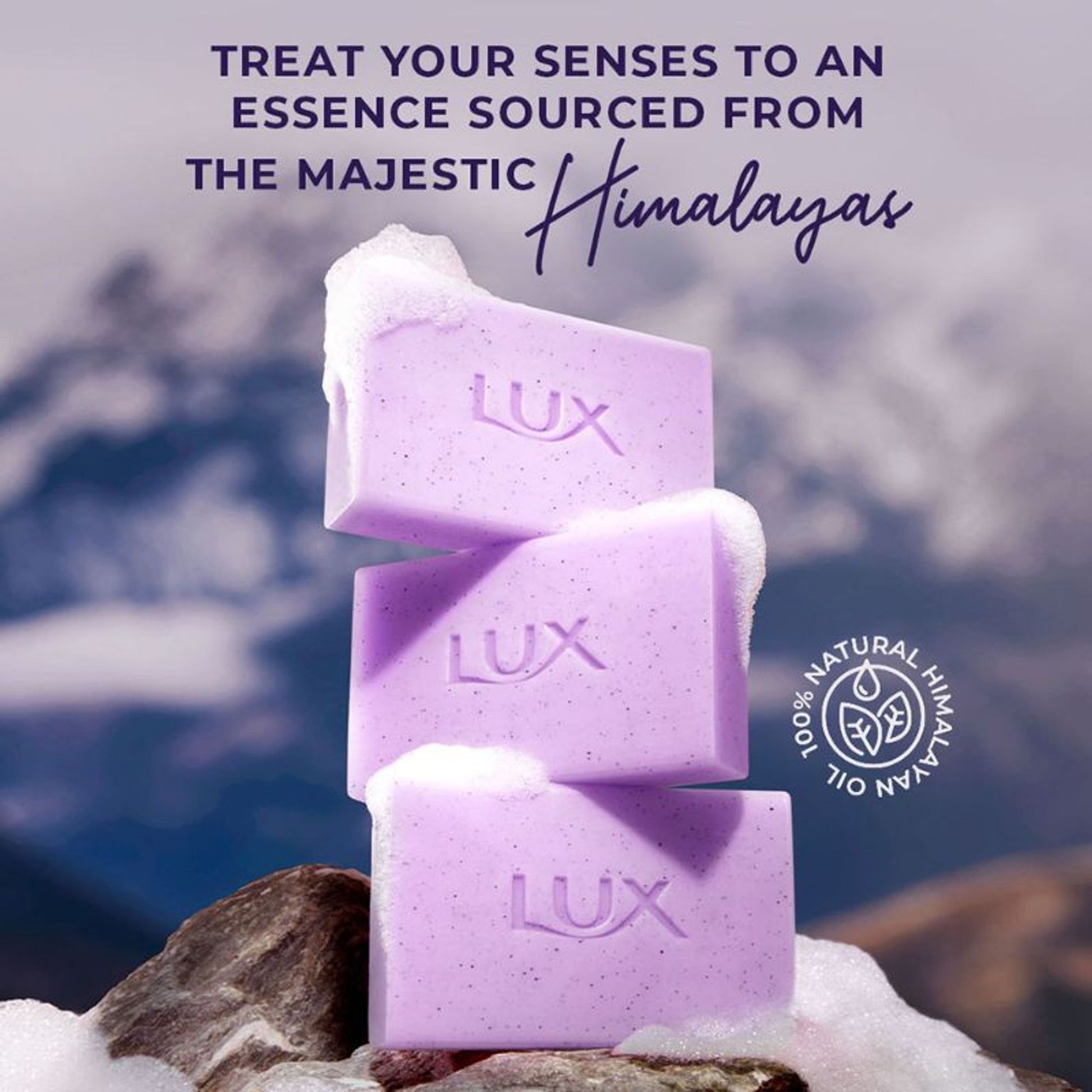 Lux Essence Of Himalayas Lavender & Vitamin C Exfoliating Soap - Pack Of 5
