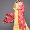 Dhiyona VA Women's Yellow Gotta Patti Pure Cotton Kurta with Sharara & With Dupatta