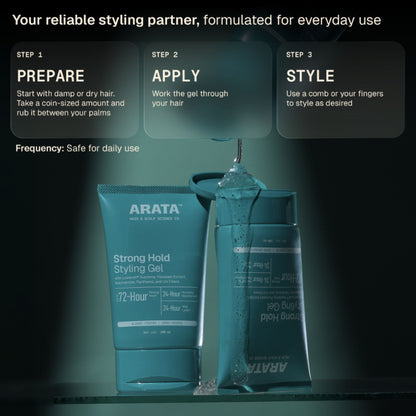 Arata Styling Hair Gel For Strong Hold & Definition Adds Texture & Control