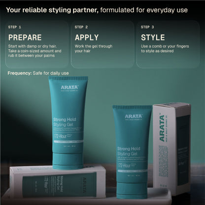 Arata Styling Hair Gel For Strong Hold & Definition Adds Texture & Control