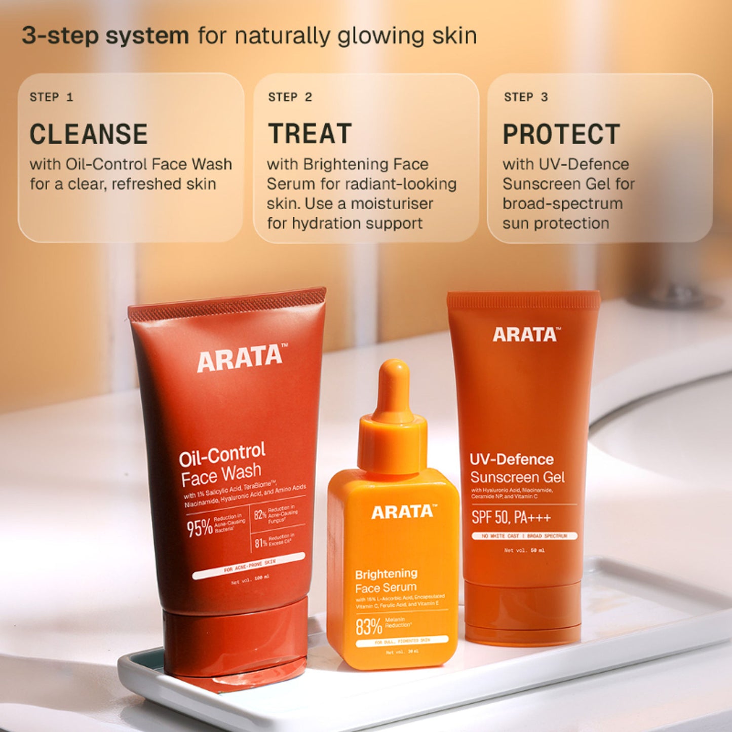 ARATA Sunscreen SPF 50+ PA+++ Sunscreen Gel | No White Cast, Non Sticky, Broad Spectrum