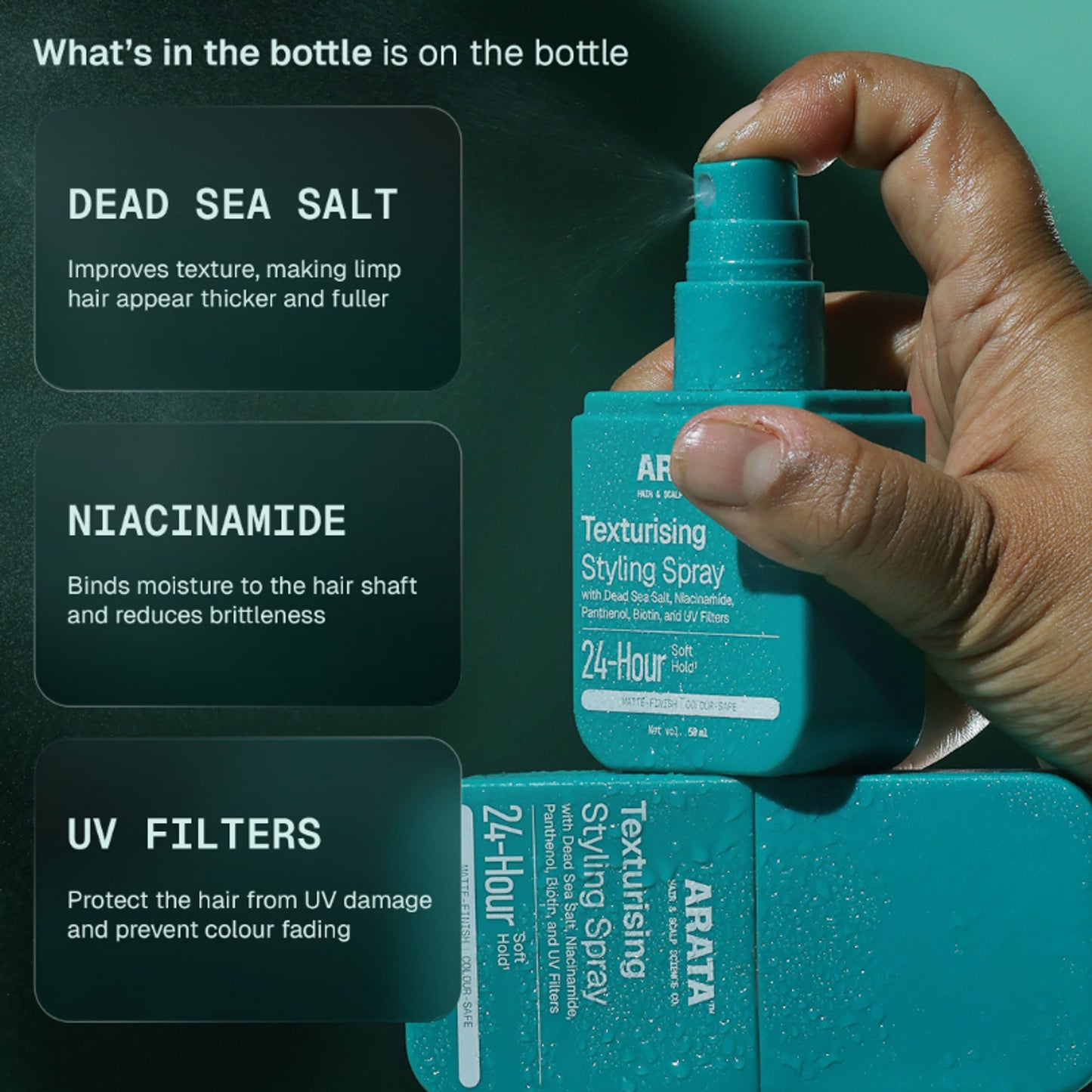 Arata Sea Salt Texture Hair Spray Infused With Sea Salt Biotin & Niacinamide