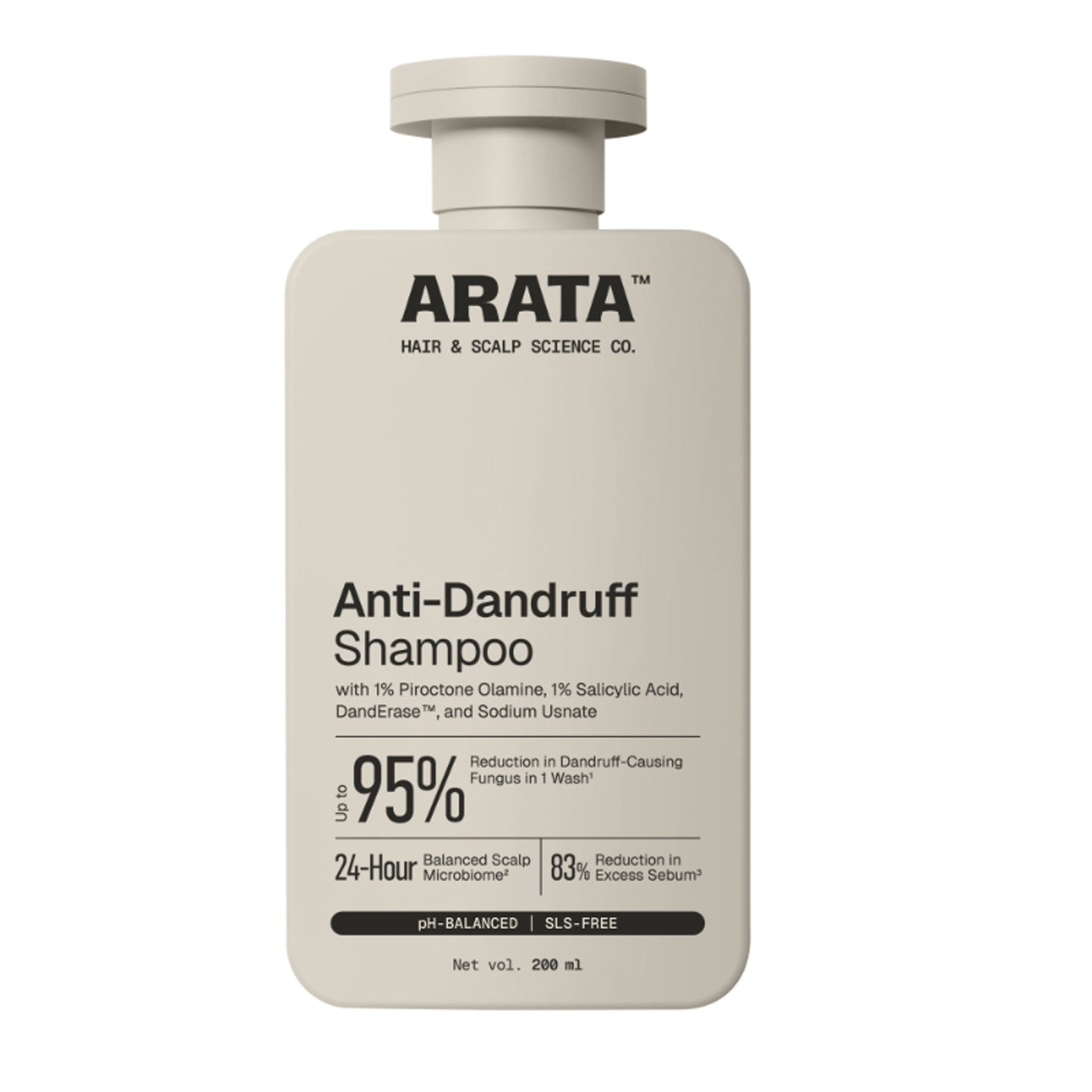Arata Anti-Dandruff Shampoo, With Piroctone Olamine, Up To 100% Dandruff Reduction