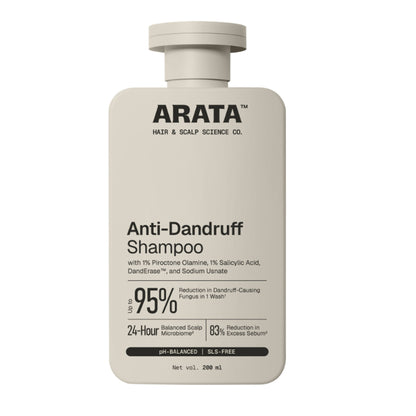 Arata Anti-Dandruff Shampoo, With Piroctone Olamine, Up To 100% Dandruff Reduction