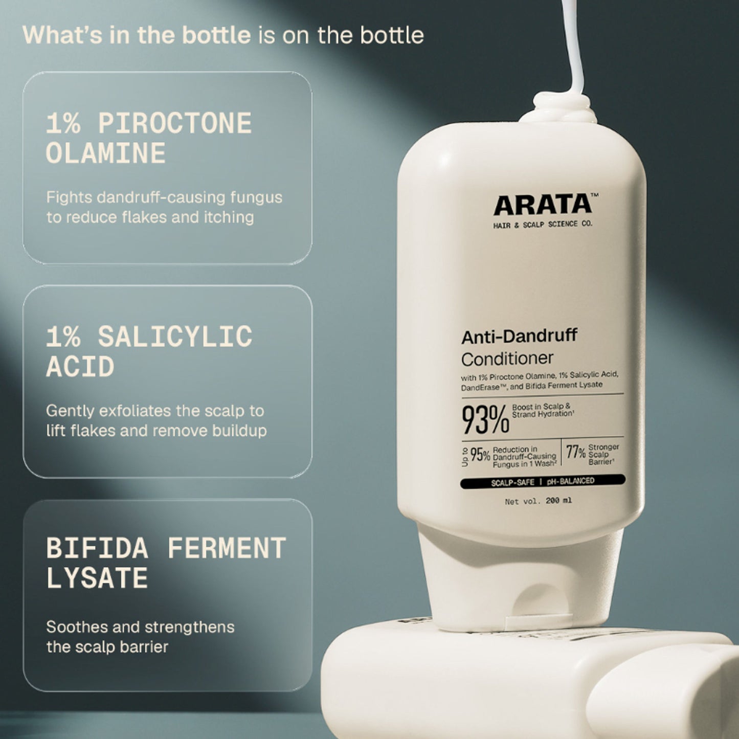 Arata Anti-Dandruff Conditioner, Soothes, Hydrates & Controls Flakes