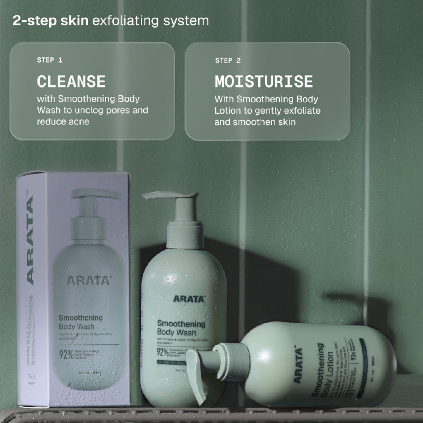 Arata 1% Salicylic Acid Daily Body Wash Exfoliates Clears Back Acne & Improves Strawberry Skin