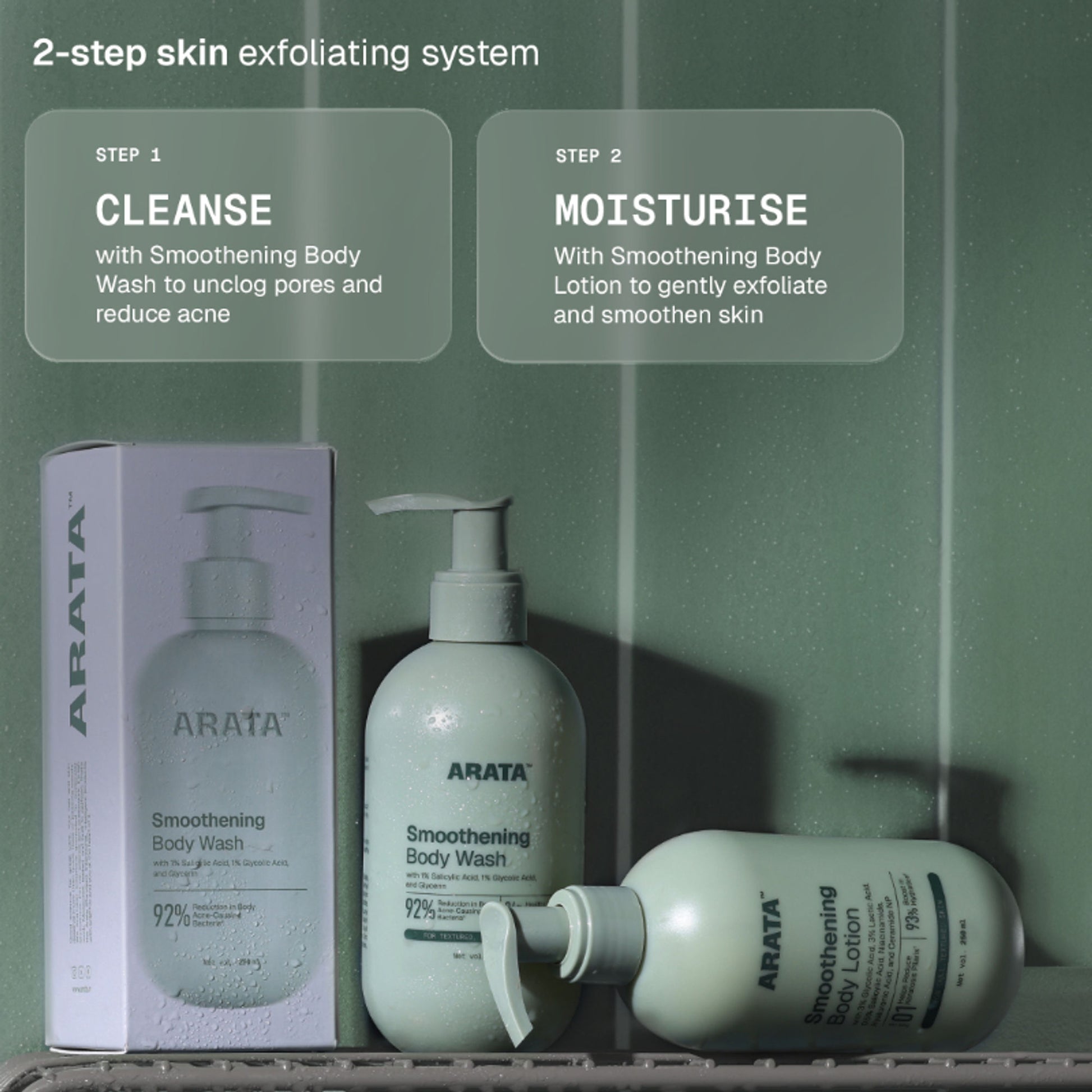 Arata 1% Salicylic Acid Daily Body Wash Exfoliates Clears Back Acne & Improves Strawberry Skin