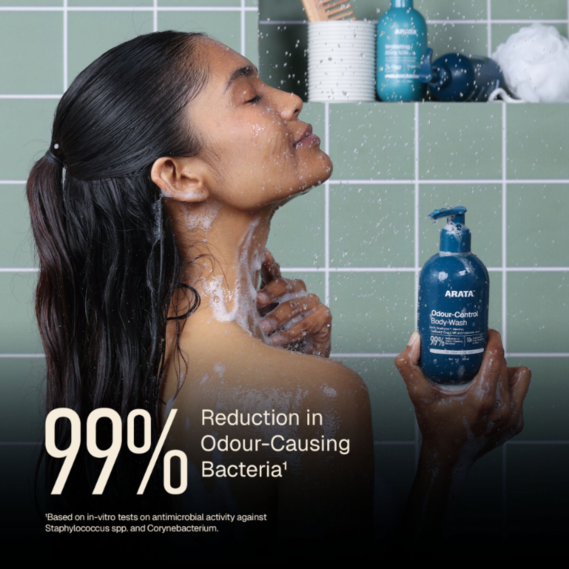 Arata Cooling Exfoliating Body Wash with Menthol, Smooth & Hydrated Skin, Body Wash for Women & Men