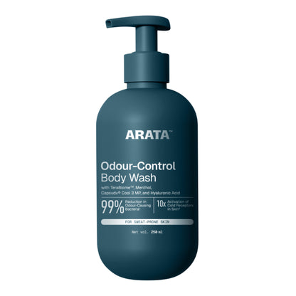 Arata Cooling Exfoliating Body Wash with Menthol, Smooth & Hydrated Skin, Body Wash for Women & Men