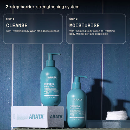 Arata Moisturising Body Wash for Dry Skin with Shea Butter & Glycerine, Protects Skin Barrier