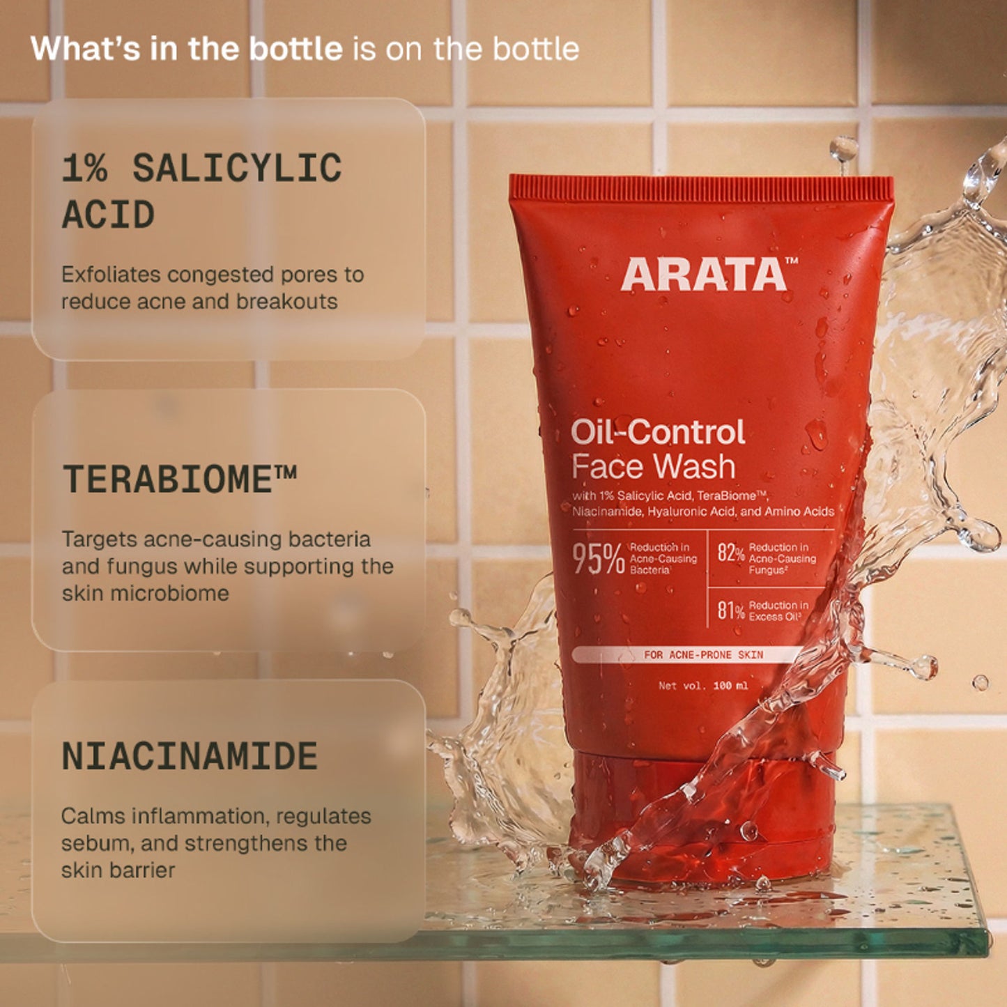 Arata Menthol Ice Burst Face Wash