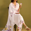 Indyancart IE Women Floral Embroidered Regular Thread Work Liva Kurta with Trousers & With Dupatta