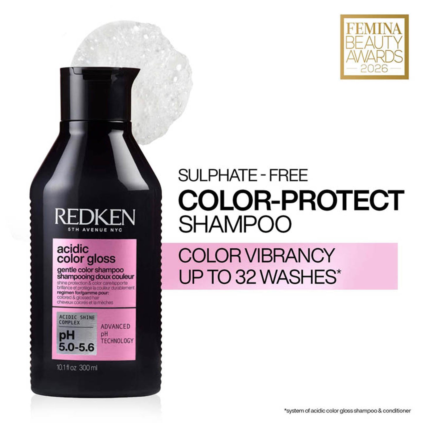 Redken Acidic Colour Gloss Sulphate-Free Shampoo For Hair Colour Protection & Shine