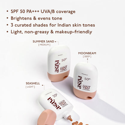 Asaya In-Vivo Tested Mineral Tinted Sunscreen SPF 50++++ Niacinamide Matte Finish Light Coverage