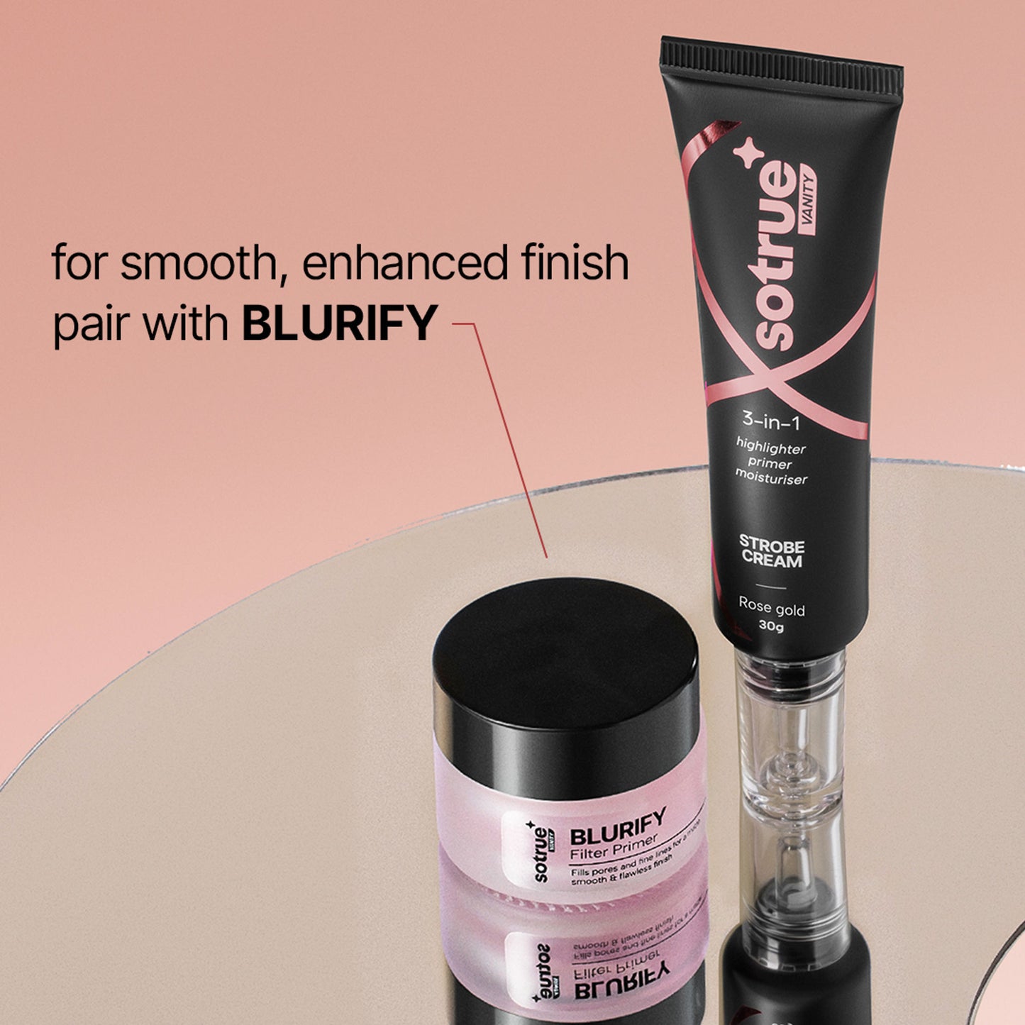 Sotrue Strobe Cream Primer + Moisturizer + Highlighter - Rose Gold