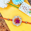 Dhiyona Multicolor Floral Design Plant Seed Rakhi With Roli Chawal Chandan Mishri