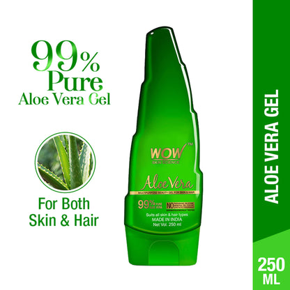WOW Skin Science 99% Pure Aloe Vera Gel for Face, Skin and Hair for Both Men and Women