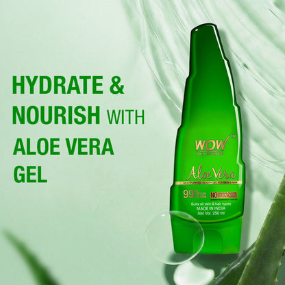 WOW Skin Science 99% Pure Aloe Vera Gel for Face, Skin and Hair for Both Men and Women