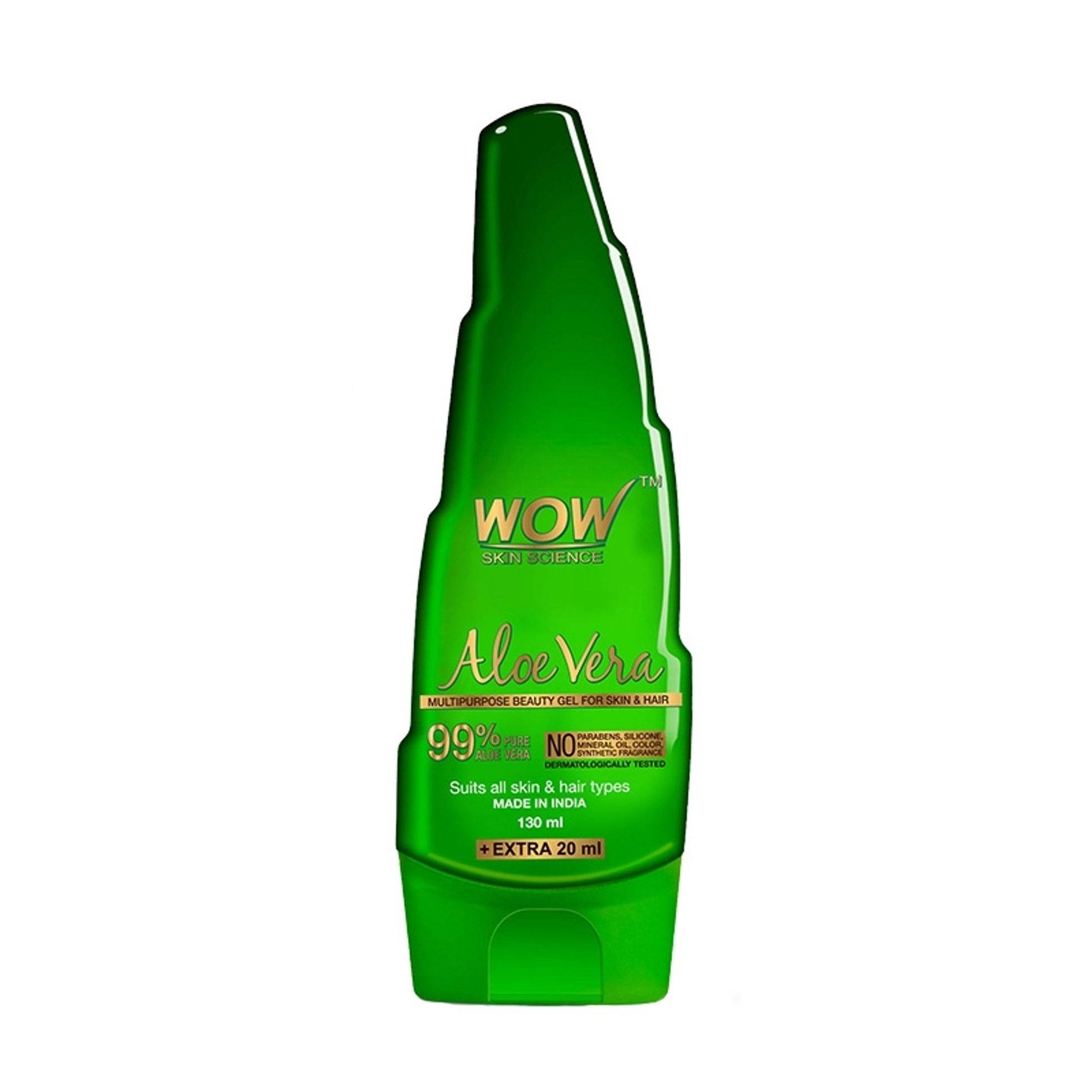 WOW Skin Science 99% Pure Aloe Vera Gel for Face, Skin and Hair for Both Men and Women