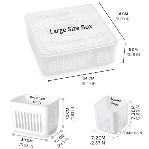 HomeWiz Fridge Storage Containers Large 6-Grid
