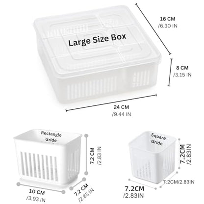 HomeWiz Fridge Storage Containers Large 6-Grid