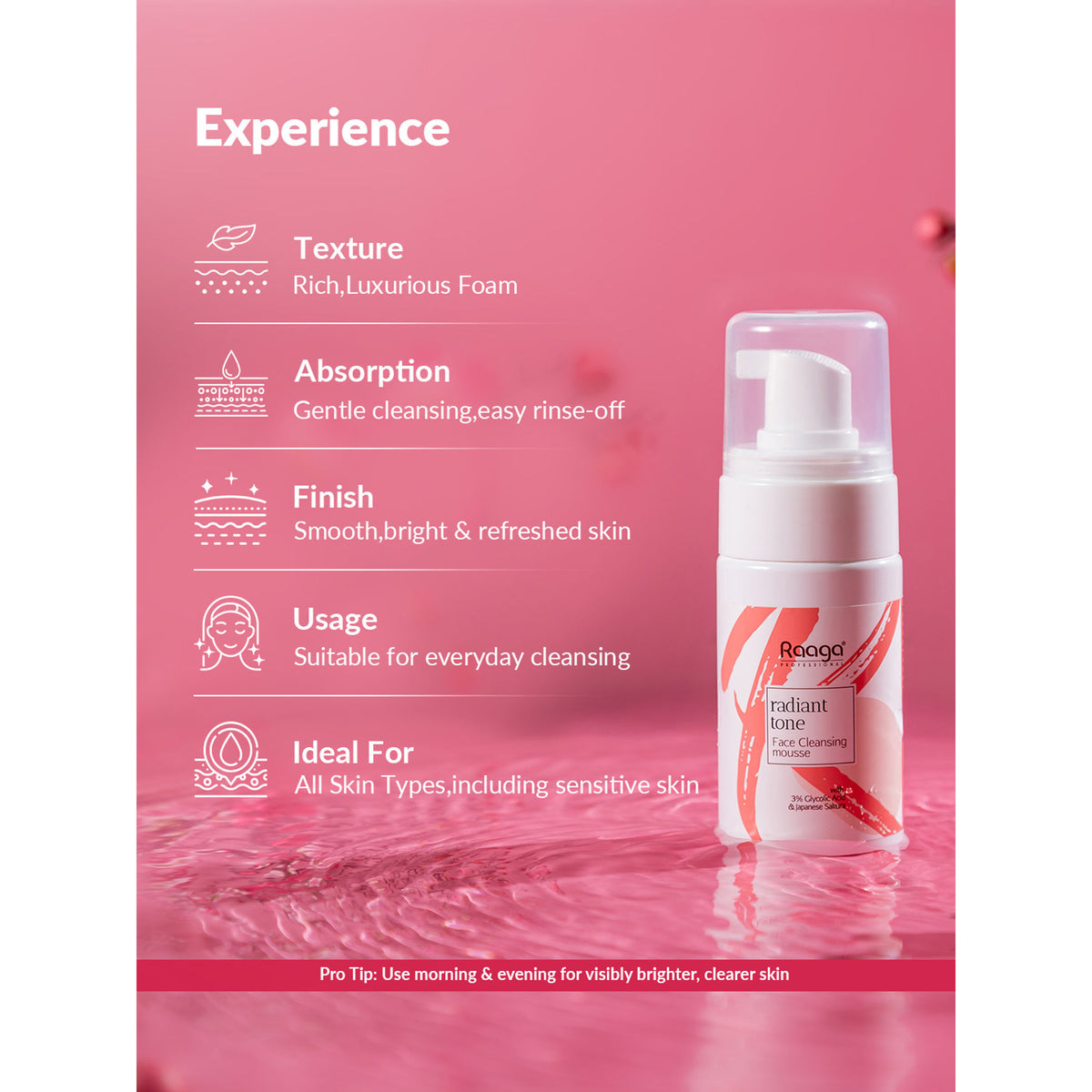 Raaga Professional Radiant Tone Face Cleansing Mousse