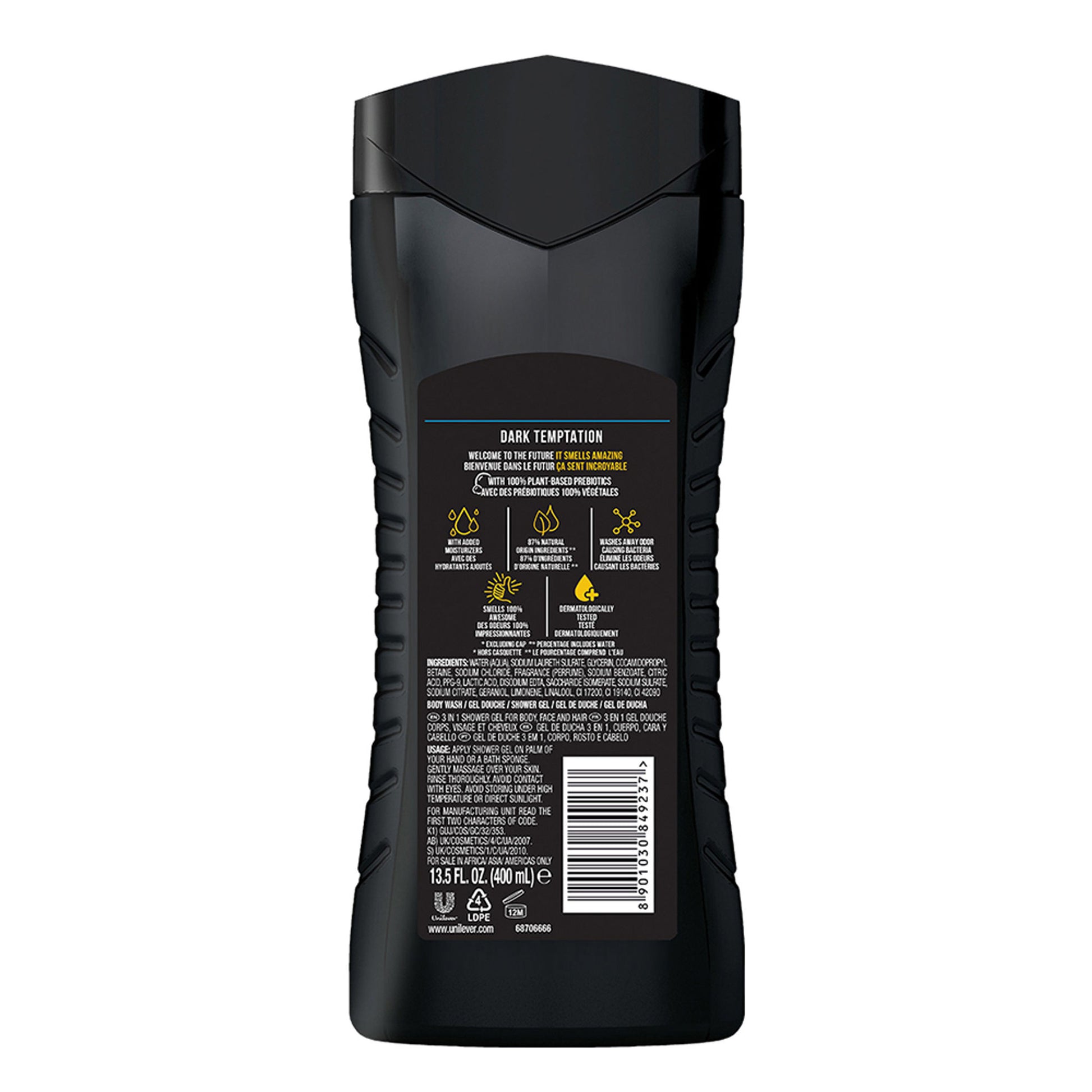 Axe Dark Temptation 3 In 1 Body, Face & Hair Wash For Men