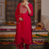 Dhiyona IE Women Ethnic Motifs Embroidered Regular Kurta with Trousers & With Dupatta