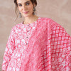 Dhiyona IE Women Floral Printed Regular Pure Cotton Kurta with Trousers & With Dupatta