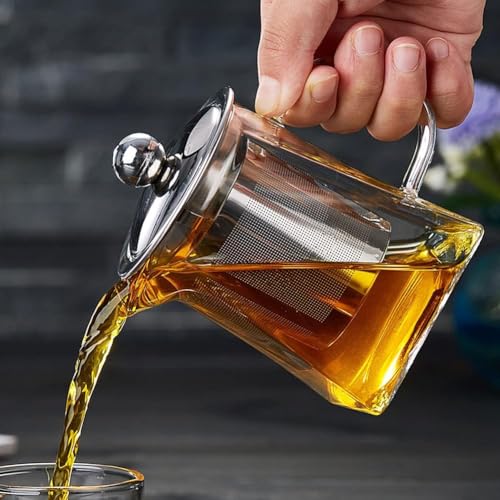 Jinelza Pyramid Shape Borosilicate Glass Tea Pot with Infuser 750ml