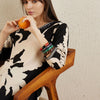 Indyancart IE Floral Printed Three-Quarter Sleeves A-Line Tunic With Trouser