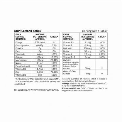 Azafran Actives Green Coffee & Multivitamins Tablets