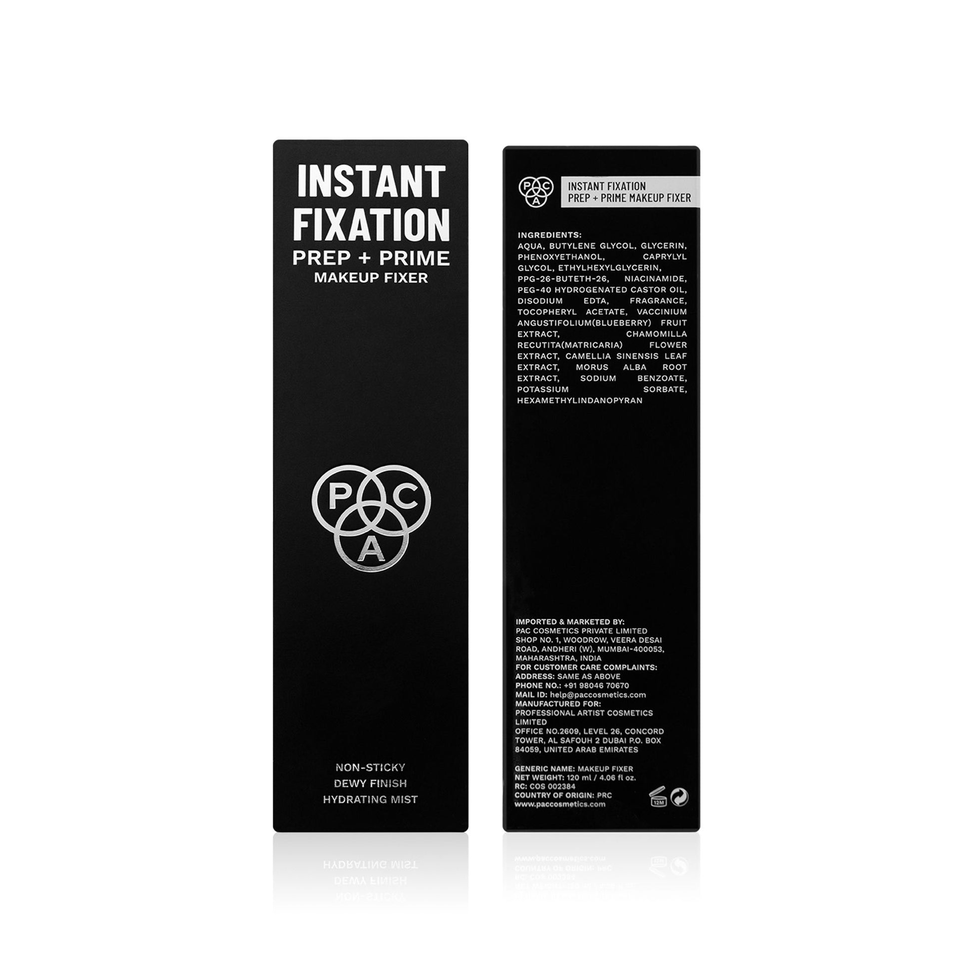 PAC Instant Fixation Prep & Prime Makeup Fixer - Hydrating Dewy Finish Setting Spray