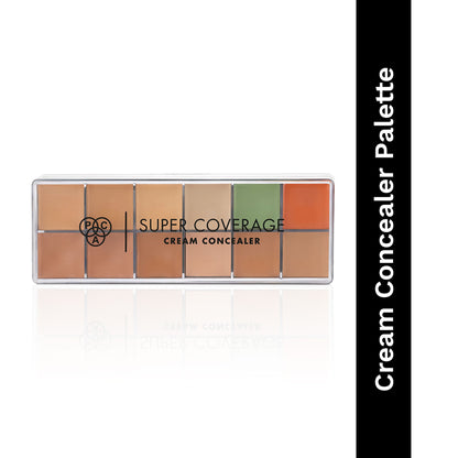 PAC Super Coverage Cream Concealer Palette X12 - Creamy Blendable Formula, Longlasting Full Coverage