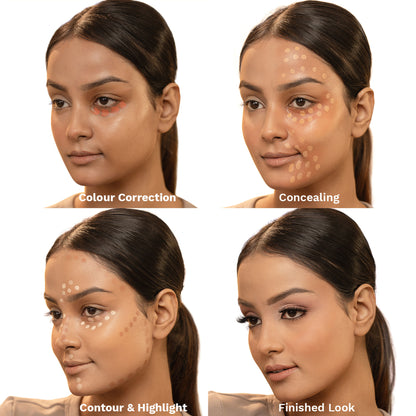 PAC Super Coverage Cream Concealer Palette X12 - Creamy Blendable Formula, Longlasting Full Coverage