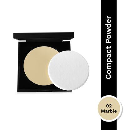 PAC Spotlight Compact Powder - Silky Smooth Texture, Blurs Imperfections & Absorbs Oil - 02 Marble