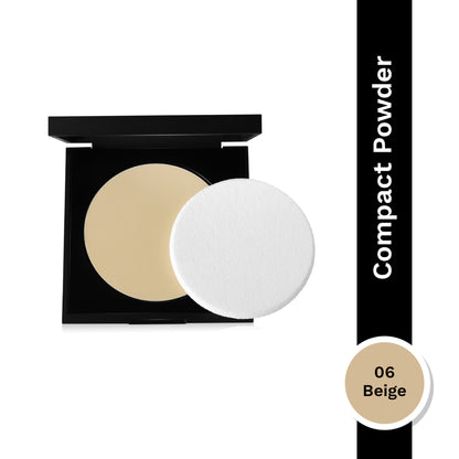 PAC Spotlight Compact Powder - Silky Smooth Texture, Blurs Imperfections & Absorbs Oil - 06 Beige