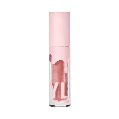 Kylie Cosmetics High Liquid Lip Gloss in shade Damn Gina, glossy peachy nude lip gloss displayed in a tube.