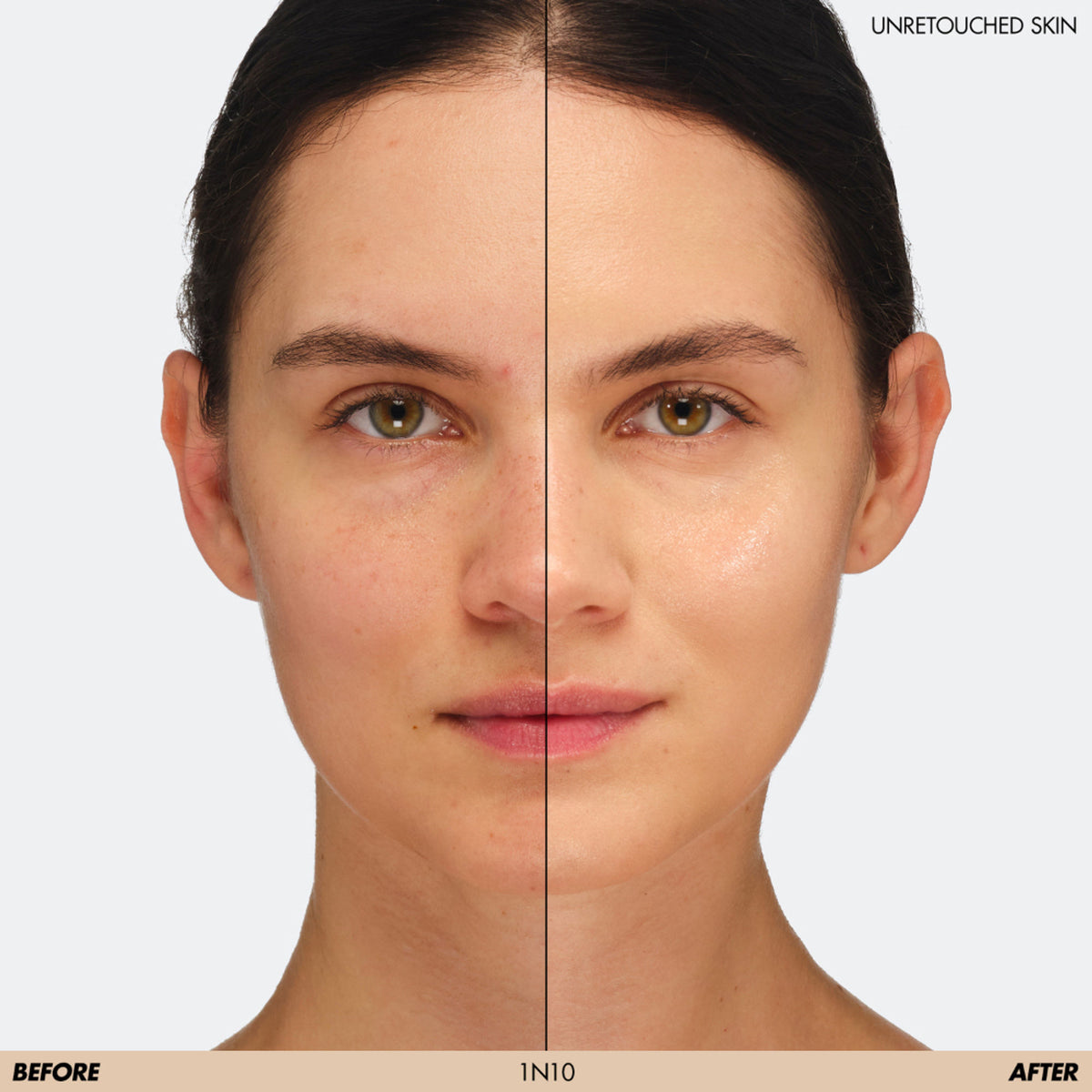 MAKE UP FOR EVER HD Skin Hydra Glow Foundation in shade 1N10 Ivory, liquid foundation with luminous finish, displayed in a bottle.
