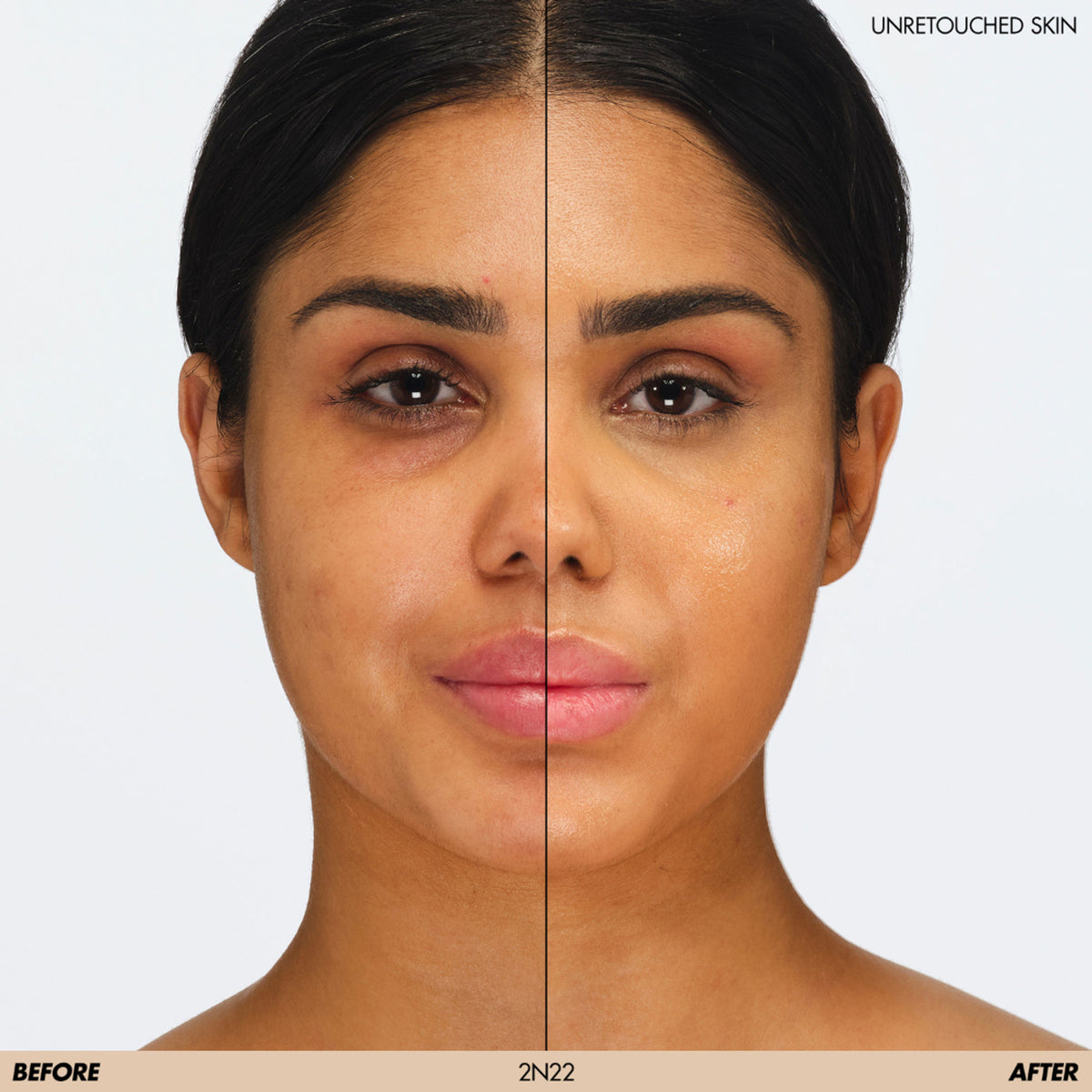 MAKE UP FOR EVER HD Skin Hydra Glow Foundation in shade 2N22 Nude, close-up of the foundation bottle with a sleek design.