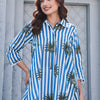 Dhiyona IE Floral Printed Shirt Collar Pure Cotton A-Line Kurta With Trousers
