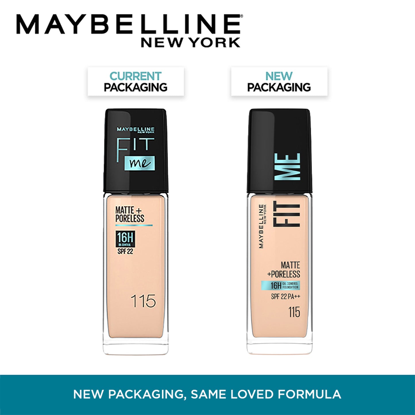 Maybelline New York Fit Me Matte+Poreless 16H Oil Control Foundation with SPF 22 - 115 Ivory - 115 Ivory