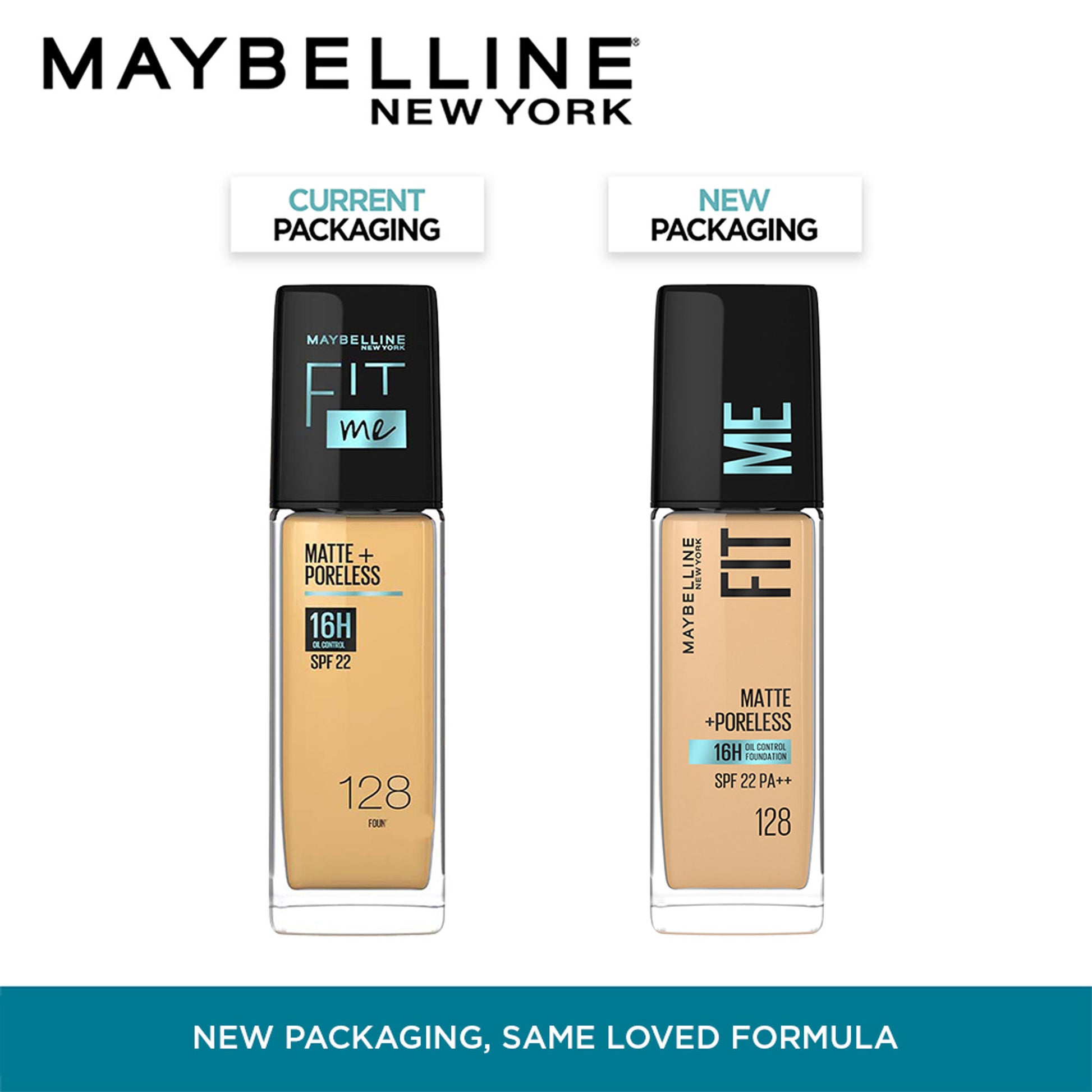 Maybelline New York Fit Me Matte+Poreless 16H Oil Control Foundation with SPF 22 - 115 Ivory - 128 Warm Nude