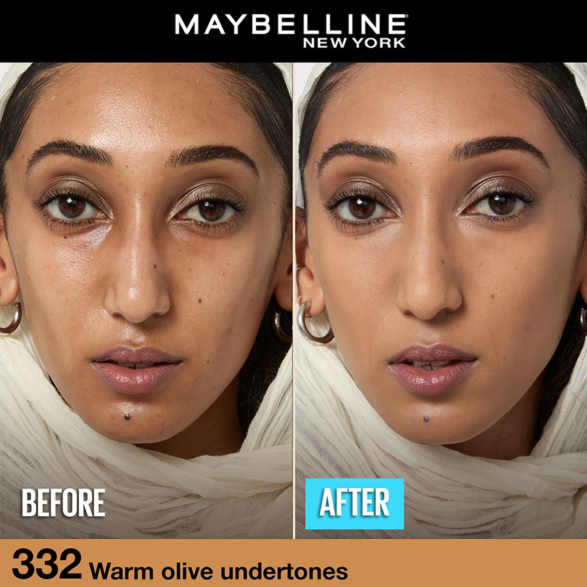Maybelline New York Fit Me Matte+Poreless 16H Oil Control Foundation with SPF 22 - 115 Ivory - 332 Golden Caramel