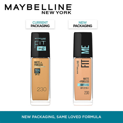 Maybelline New York Fit Me Matte+Poreless 16H Oil Control Foundation with SPF 22 - 115 Ivory - Natural Buff