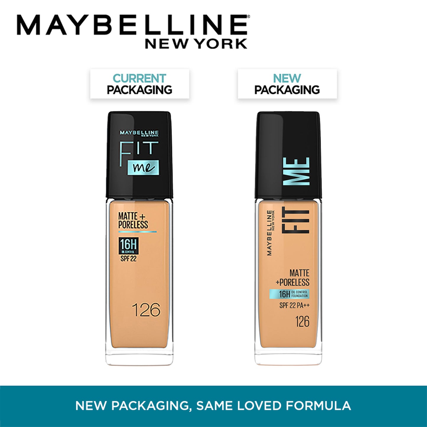 Maybelline New York Fit Me Matte+Poreless 16H Oil Control Foundation with SPF 22 - 115 Ivory - 126 Light Pecan